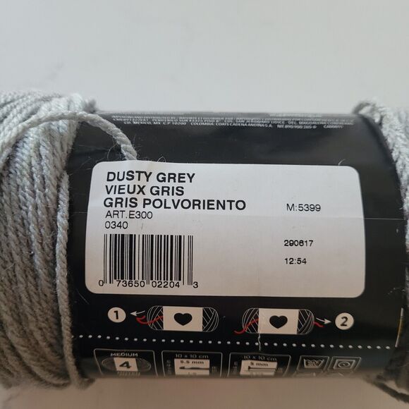 Red Heart Super Saver Yarn Dusty Grey 5399 Solid 7 oz Acrylic Medium 4 - Picture 4 of 6